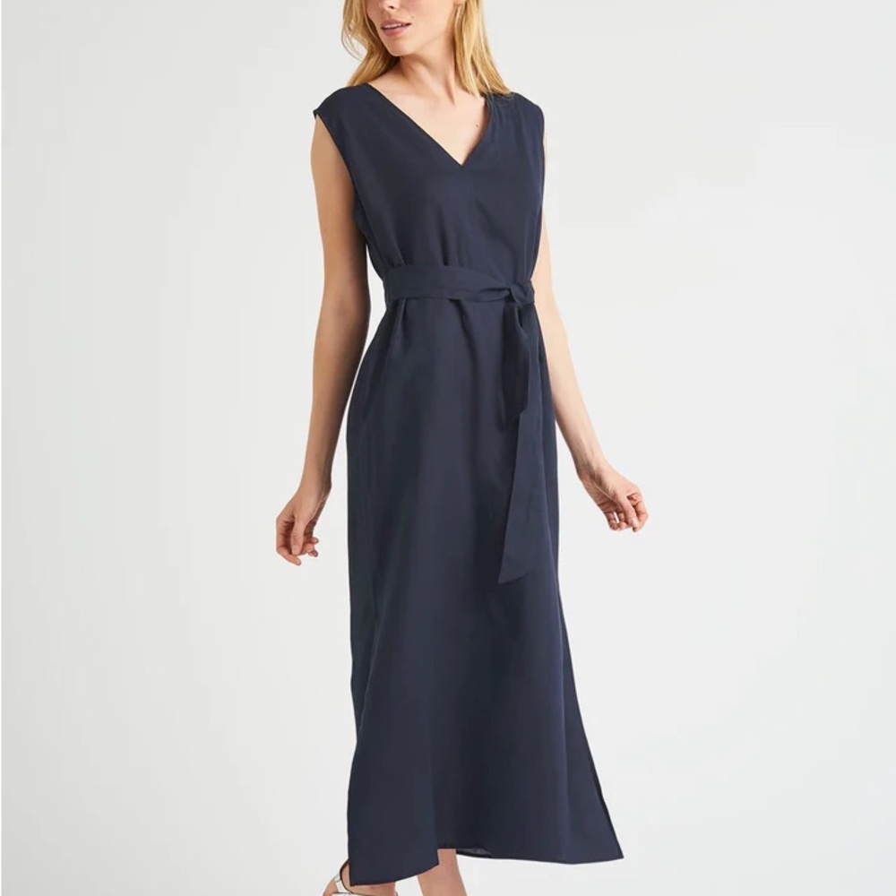 Splendid Mabel Linen Maxi Dress - Navy - NWOT
